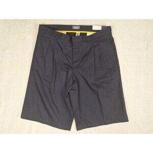 DENNIS Men's 42 Shorts Chino Uniform Navy Blue 13.5" Inseam Hawthorne Pleated